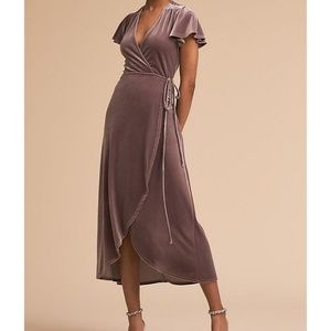 BHLDN velvet wrap thrive dress